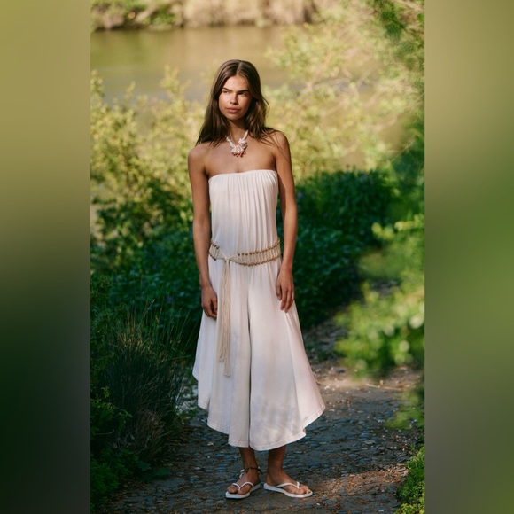 NWT Free People Annika One Piece strapless cropped jumpsuit...